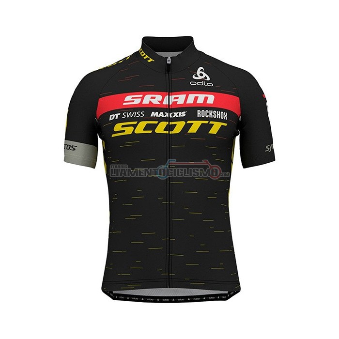 Abbigliamento Ciclismo Scott Sram Manica Corta 2022 Nero